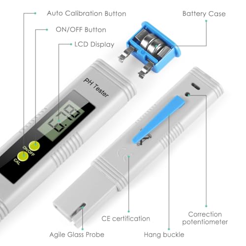 Image of PH Meter 0.01 High Accuracy 0-14 PH Test Range Water Quality Tester with ATC | Easy to Use Swimming Pool Aquarium Food Plants Digital PH Meter for Water, Pool and Aquarium | Warranty-1 Year