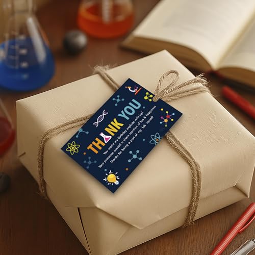 Image of Just Party Science Theme Thank You Cards for Return Gifts for Birthday Party (Pack of 10) | Colourful STEM Thank You Tags for Return Gift for Kids, Boys & Girls
