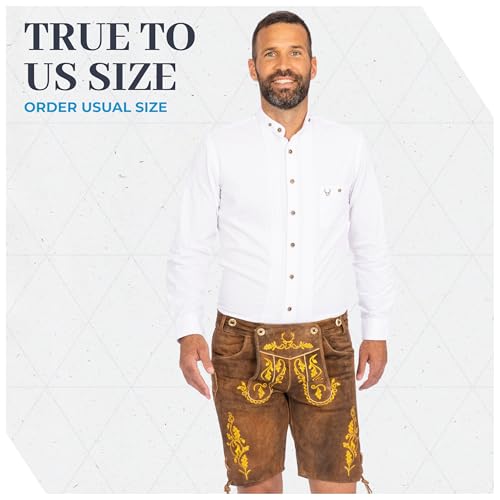 Image of BAVARIA TRACHTEN Men's Kneebound Lederhosen German Oktoberfest Knee Length