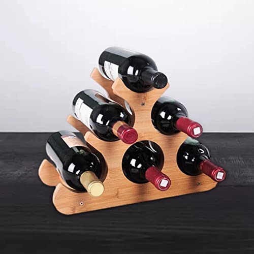 Soporte para botellas de vino de madera para 6 botellas miniatura 6
