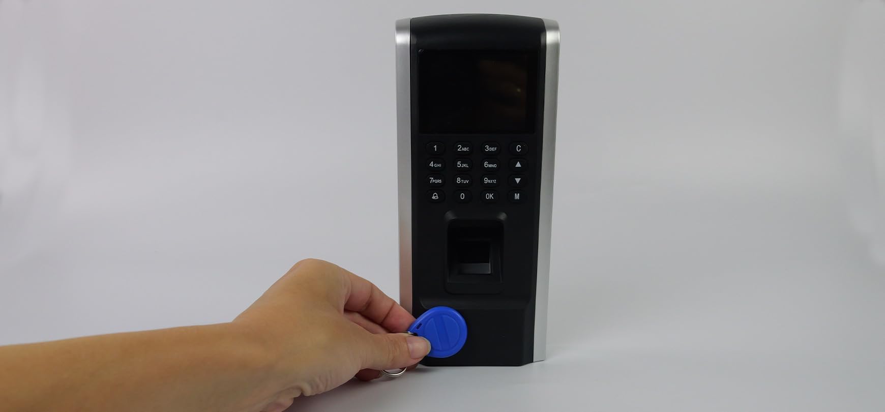 HDWR CTR12 Macchina per La Rilevazione Delle Presenze, Sistema Biometrico Avanzato di Impronte Digitali, Rilevatore Presenze Dipendenti, Password e Scheda RFID da 125 kHz