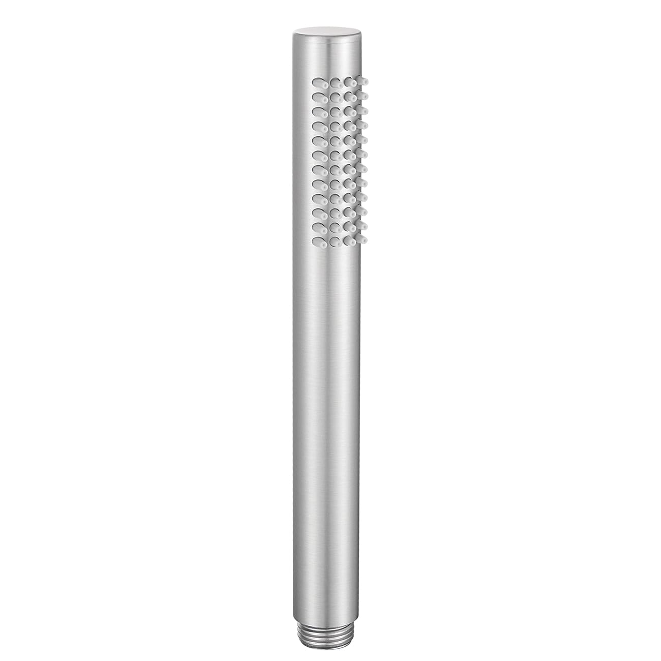 Muxios High Pressure Brass Round Handheld Shower Head Water Saving Shower Head with Easy Cleaning Rubber Nozzles Single Function Brushed Nickel Fnish Including Washer