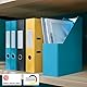 Leitz Click & Store Stehsammler, Aufbewahrungslösung aus Karton für den Schreibtisch, A4-Papierhalter für Zeitschriften & Ordner, Zuhause/Büro, Cosy Serie, Sanftes Blau, 53560061