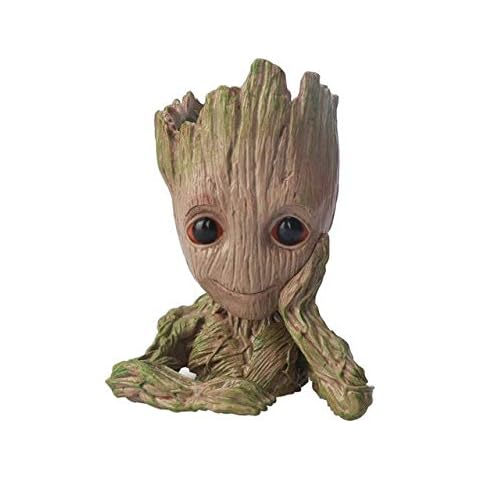 HONIC Galaxy Team Groot Tree Man Figure Miniature Garden Aquarium Plant Bonsai Office Decoration Fish Tank Ornament Shelter for Fish : 1, 15X12cm Cover