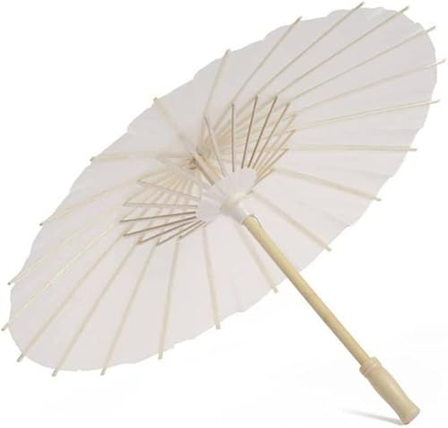 Bluelans Paraguas de papel blanco chino vintage pequeño para decoraciones, centros de mesa de boda, suministros de despedida de soltera, accesorios