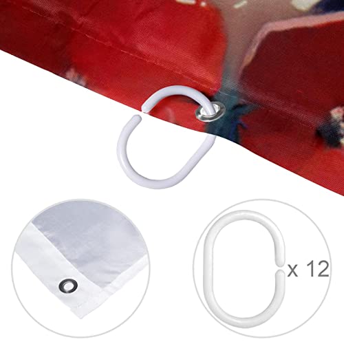 Rideau de douche aquarelle haut de gamme avec œillets solides - 5