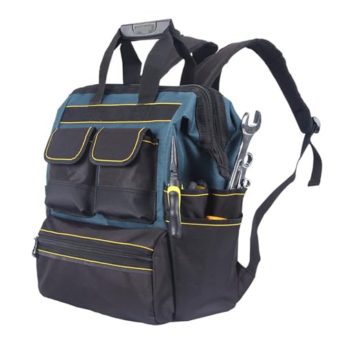 Sac à dos à outils avec sangle réglable et plusieurs poches de rangement - 7