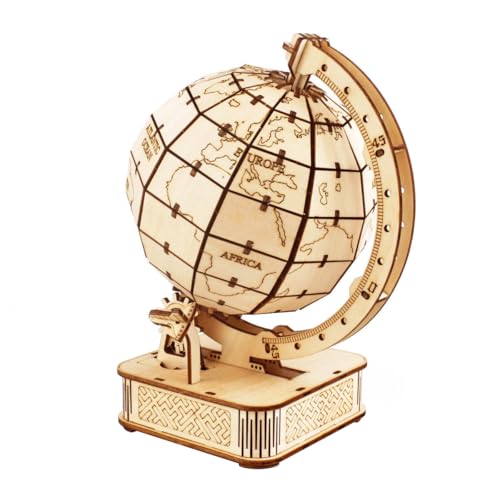 ieron 3D Puzzle Wooden Globe, Model Kits for Adult to Build Mechanical Building Construction Jigsaw Craft, Best Festival Gift Sets - Image 2
