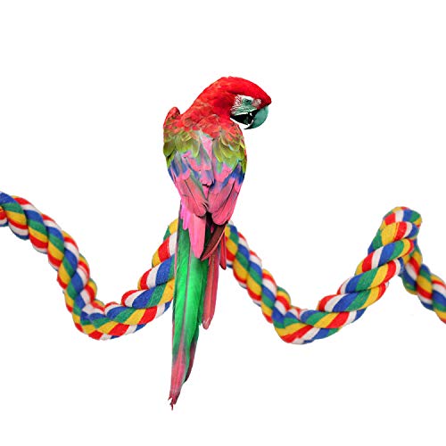 image for NA ILESON Bird Rope Perches Stand Ladder Toys for Parrots Parakeets Co