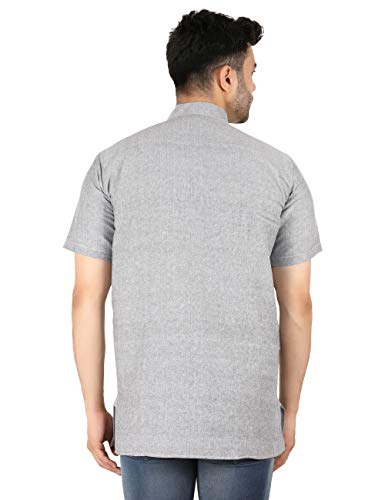 Image of LATEST CHIKAN Men's Cotton Regular Casual Strped Short Kurta Half Sleeves - (SK-LJ.DS.AS)