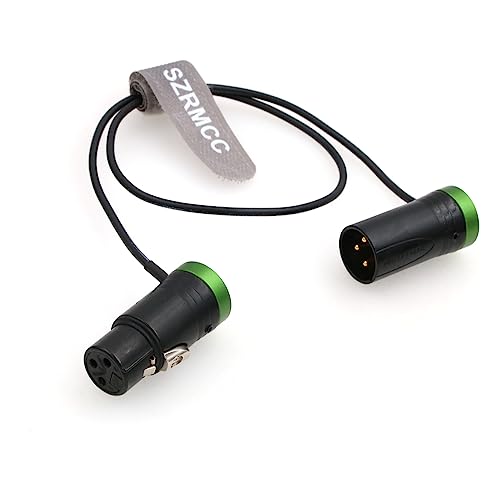 SZRMCC XLR Cable XLR 3 Pin Male to3 Pin XLR Female Low-Profile Audio Cable for Sound Devices 633 688 788T 302 552 Zaxcom Recorder Device Zoom F8 (Green Cap)