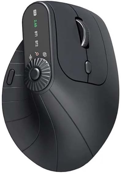 2025 Upgraded Ergonomic Triple-Connect Wireless Mouse, Vertical Ergonomic Mouse with 4 Adjustable DPI, Bluetooth 5.0&USB Receiver for Laptop/PC/Mac, Pain Relief for Office/Gaming/Design (Black)