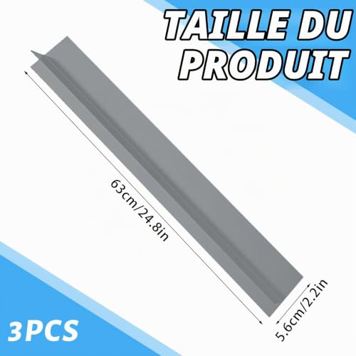3 Pièces Joint Silicone Gap Cover, 63,5CM Plan de Travail Cuisine(Gris) – vue 2