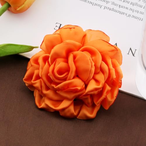 Image of CSIYANJRY99 Dainty Feather & Rose Flower Large Brooch Lapel Pins Delicate Elegant Handmade Flower Brooches Pin Classic for Wedding Party Dance Banquet for Women Dress Suit Ceremony Clothes Accessories Jewelry Valentine's Day Gifts