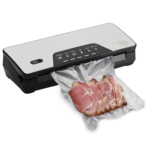 ELMA Envasadora al Vacío Doméstica V Top, Máquina al Vacío de Alimentos con Cortador Incorporado | Envasadora Inalámbrica, Incluye Rollo Gofrado, 38,5 x 14,5 x 8,2 cm, 80W