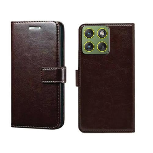 Image of amazon basics Moto Edge 70 5G Flip Cover | Card Pockets Wallet & Stand | Flip Cover for Moto Edge 70 5G (Coffee)
