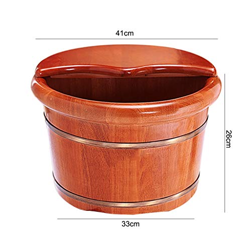 Masajeador de pies Katzowen, Bañera para pies en madera de roble, Recipiente para pedicura y masaje, 41 x 26 x 33 cm miniatura 6