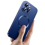 Capinha Capa Protetora Magnética Premium Fosca Anti Impacto Proteção de Câmera Compatível com iPhone (Azul, iPhone 15 Pro Max)