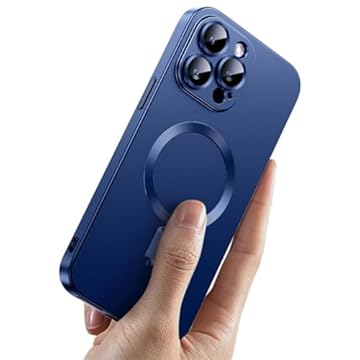 Capinha Capa Protetora Magnética Premium Fosca Anti Impacto Proteção de Câmera Compatível com iPhone (Azul, iPhone 15 Pro Max)
