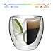 OAMCEG 6 Pack Espresso Shot Glasses 2.7 Ounces Double Wall Espresso Cups Thermo Insulated Small Espresso Cups, Latte Cappuccino Milk Juice Coffee Cups (Set of 6, 2.7oz)