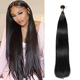 MIRONICA Straight Human Hair Bundles 30 Inch 12A Brazilian 1 Bundles Human Hair 100% Unprocessed Virgin Hair Double Machin Weft for Black Women Natural Black Color Hair Extensions