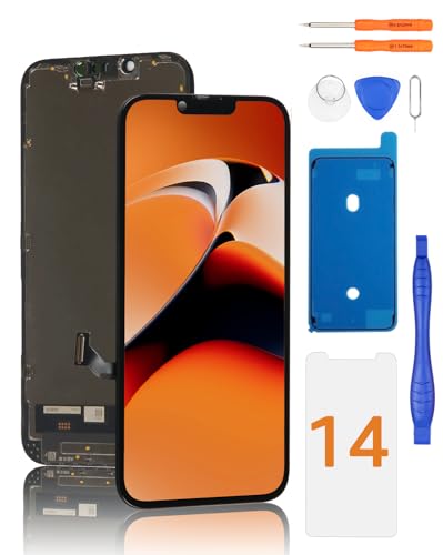 Yodoit Screen Replacement for iPhone 14 LCD Display 6.1-inch Display 3D Touch Face ID Function Screen with Repair Tool Kit Compatible with Model A2649 A2881 A2884 A2883 A2882
