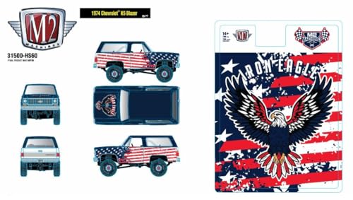 M2 Machines Hobby Exclusive 1974 Chevy K5 Blazer Iron Eagle 1:64 miniatura 3