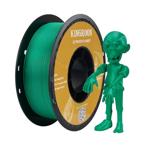 Image of Kingroon PETG 3D Printer Filament, Dimensional Accuracy + /- 0.03 mm, 1 kg Spool(2.2lbs), 1.75 mm, Green