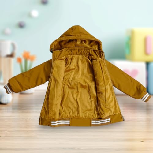 Image of Hooded Bomber Eagle Print Jacket for Kids (Black)