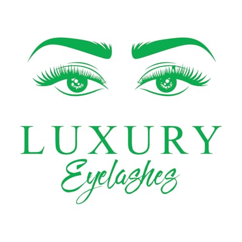 Decoración de vinilo para pared Pestañas de lujo, creador de logotipos para salón de belleza 51x61.7cm Personalización personalizada Verde