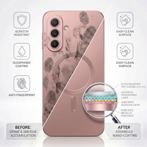 Image of amazon basics Premium Mag-Safe Case for Samsung Galaxy A57 5G | Shockproof & Anti-Scratch Cover | Soft Silicone with Wireless Charging | Camera Lens Guard - Rose Gold