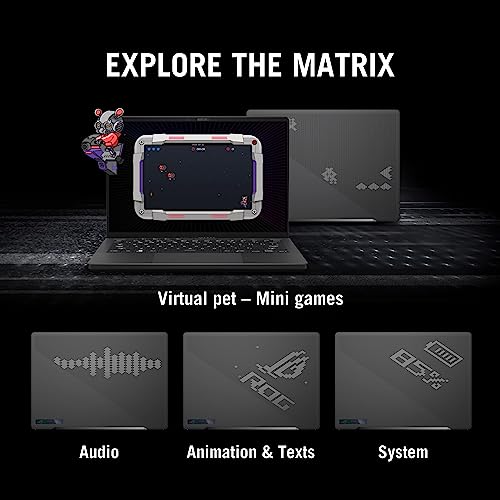 Image of ASUS ROG Zephyrus G14 (2023) 76WHr Battery, AMD Ryzen 9 7940HS AI Powered, 14 inch QHD+ 165Hz /3ms, 12GB RTX 4080, Gaming Laptop (32GB /1TB SSD /Win11 /Office 2021 /Gray Anime Matrix /1.72 Kg), GA402XZ-N2020WS