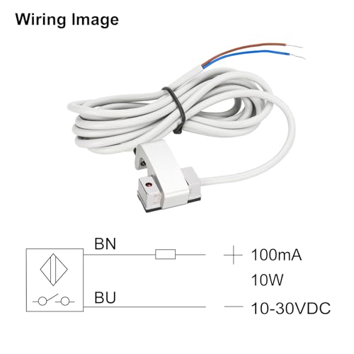 Image of Baomain Air Cylinder Magnetic Sensor Switch with Mounting Bracket CS1-U NO DC10-30V 100mA Red LED Indicator