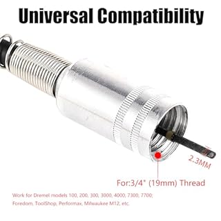 Chiloskit, albero di prolunga flessibile per trapano con mandrino senza chiave M19x2mm compatibile con accessorio per utensile rotante Dremel