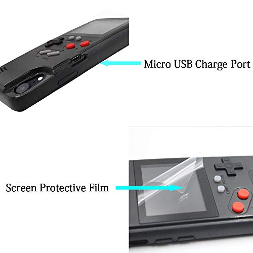 Autbye Gameboy Case for iPhone, Retro 3D Phone Case Game Console with 36 Classic Game, Color Display Shockproof Video Game Phone Case for iPhone (for iPhone XR, Black) - Thumbnail 2
