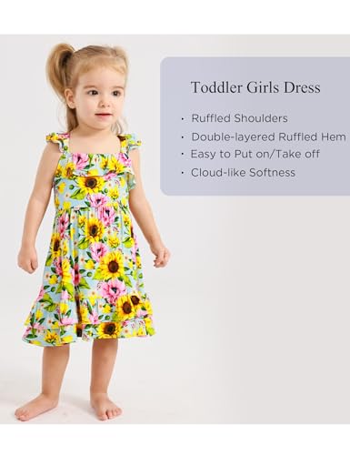 Bamboo Viscose Girls' Dresses Toddler Sleeveless Ruffle Girls Summer Dress2