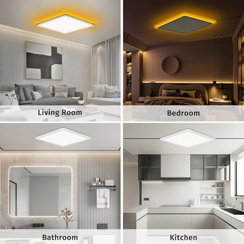 Bowfar LED Deckenleuchte, 24W Deckenlampe mit 1800K Nachtlicht Amber 30cm – Ansicht 7