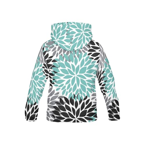 Dahlia Flowers Long-sleeve All Over Print Athletic Hoodies Pullover Sweatshirt2