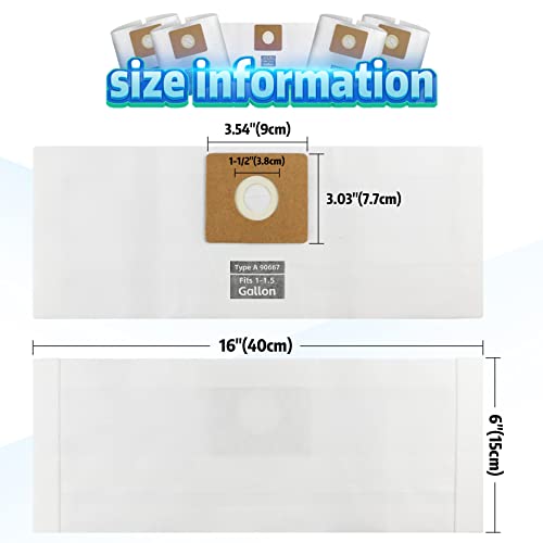 Image of Micro Shop Vac Bags 1-1.5 Gallon by ALYYDBG, Type A - 90667 9066700 9066733 Disposable Vacuum Cleaner Collection Filter Bag 5 PCS