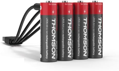 Thomson Power+ Pilas AA Recargables USB-C, 3700 mWh, Paquete de 4...