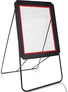 Lacrosse Rebound Targets 8 x 4 ft Large Lacrosse Bounce Back Net Ball Return Bounce Back Net Set Rebounder Bounceback Screen Pitchback Training Net for Professional and Training Supplies