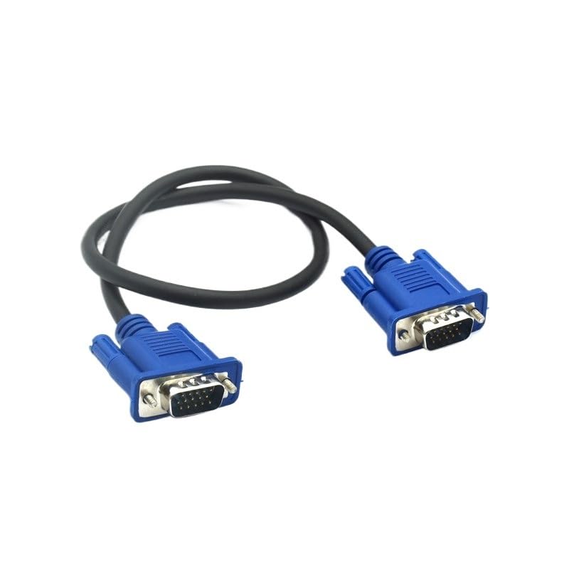 Kabel VGA męski na męski pleciony ekran HDTV VGA komputer telewizor wyświetlacz sygnału krótki kabel 0,3 m/0,5 m/1,300 cm (30 cm)