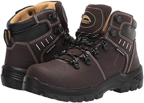 FSI Avenger Women's Foundation Carbon Toe Met Guard EH Puncture-Resistant Waterproof Work Boot, Brown, 8.5 Wide | Image 6
