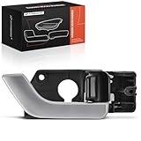 A-Premium Front Right Passenger Side Interior Door Handle Compatible with Hyundai Tiburon 2003-2008, Silver Lever and Black Knob, Replace# 826202C500LK