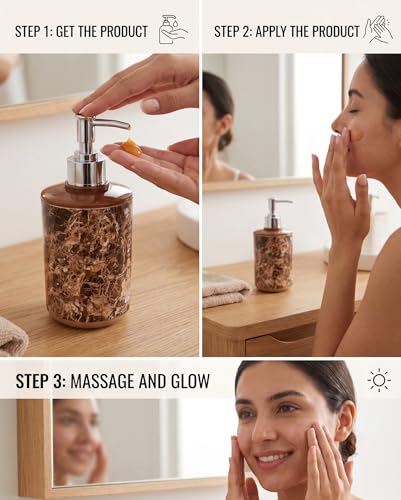 Image of Italian Design Liquid Soap Dispenser| Sanitizer Dispenser | Lotion Dispenser | Shampoo Dispenser | Handwash Bottle | Metallic Grey Finish, 350ml (Brown Silver)