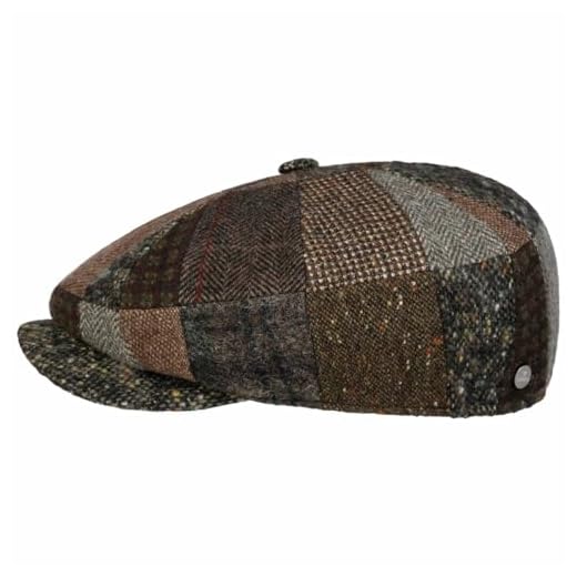 Lierys Mindell 8 Panel Patchwork Flatcap Cap Made in EU Men Autumn Winter Brown XXL (62-63 cm)