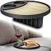 Produktbild Sofa Ritzentablett aus Holz und Kunststoff, Sofa Tisch, Couch Ritze Tablett, 2 Getränkehalter, Untersetzer, Ablage, Ritzentisch