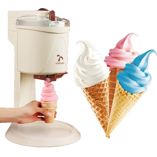 ZIXIAOS Máquina para Hacer Helados Suaves Máquina para Hacer Yogur Máquina Casera para Hacer Helados Máquina Suave para Servir Helados En Casa Mini Conos De Frutas Completamente Automáticos