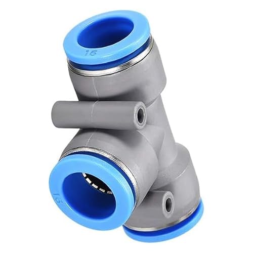 Image of TA-VIGOR 16mm Push to Connect Tee Fitting for Pneumatic Air Line Tubing