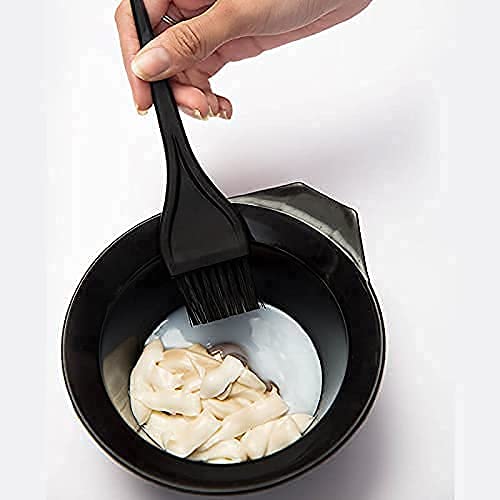 AVNISH Hair Colouring Salon Tool Kit, Dye Brushes with Bowl for Salon and Home Use for Men and Women (1 Hair Color Mixing Bowl-3 Hair Dye Brushes) Black 2